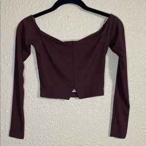 NWT Naked Wardrobe Off-Shoulder Brown Top size S